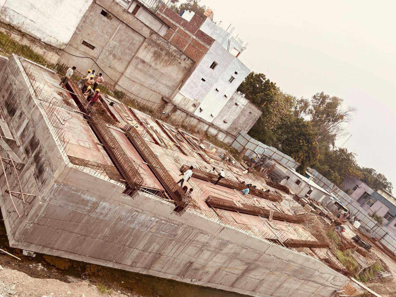 10MLD Water Tank Slab Shutturing Work 